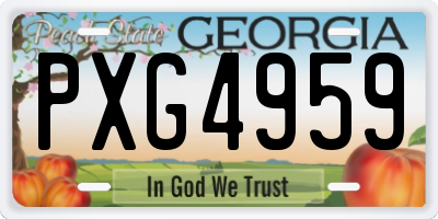GA license plate PXG4959