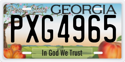 GA license plate PXG4965