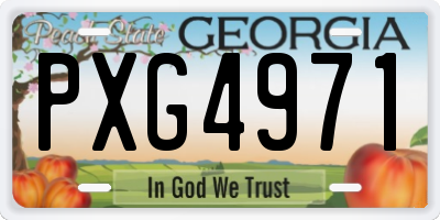 GA license plate PXG4971