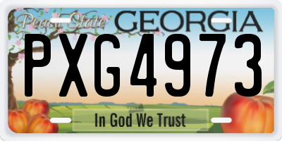 GA license plate PXG4973