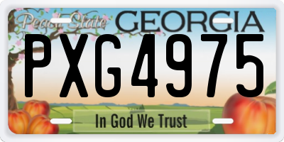 GA license plate PXG4975