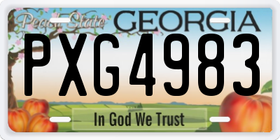 GA license plate PXG4983