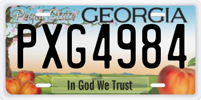 GA license plate PXG4984