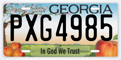 GA license plate PXG4985