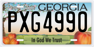 GA license plate PXG4990