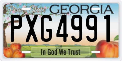 GA license plate PXG4991