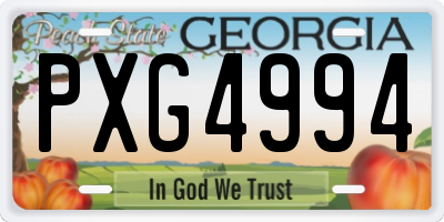 GA license plate PXG4994