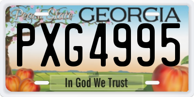 GA license plate PXG4995
