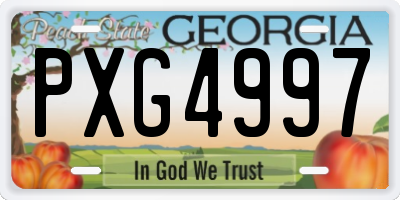 GA license plate PXG4997