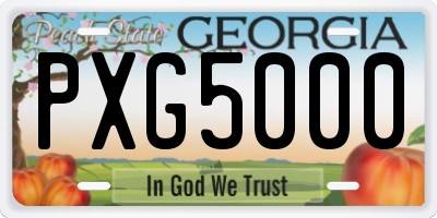GA license plate PXG5000
