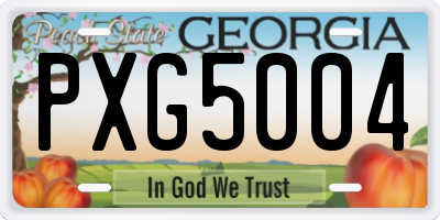 GA license plate PXG5004