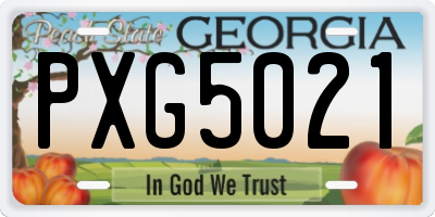 GA license plate PXG5021