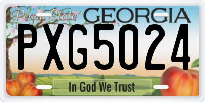 GA license plate PXG5024
