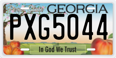 GA license plate PXG5044