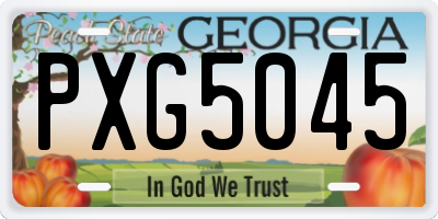 GA license plate PXG5045
