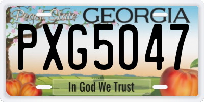GA license plate PXG5047