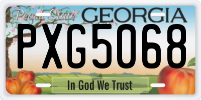 GA license plate PXG5068