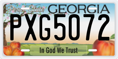 GA license plate PXG5072