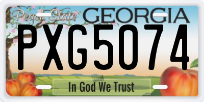 GA license plate PXG5074