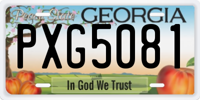 GA license plate PXG5081