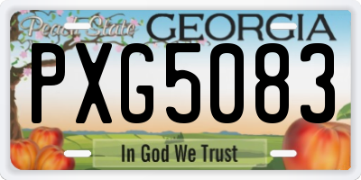 GA license plate PXG5083