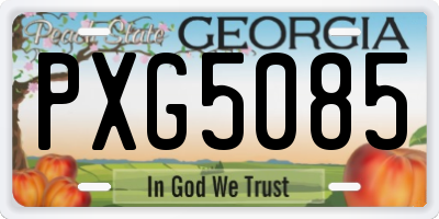 GA license plate PXG5085