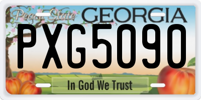 GA license plate PXG5090