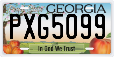 GA license plate PXG5099