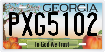 GA license plate PXG5102