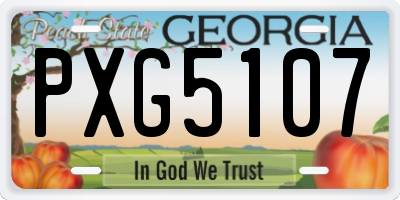 GA license plate PXG5107
