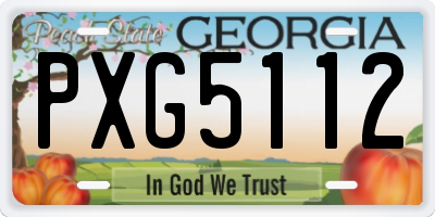 GA license plate PXG5112