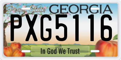 GA license plate PXG5116
