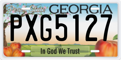 GA license plate PXG5127
