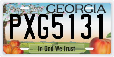 GA license plate PXG5131