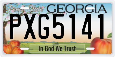 GA license plate PXG5141