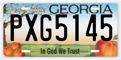 GA license plate PXG5145