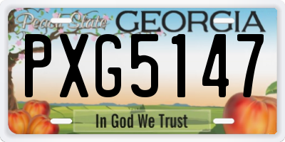 GA license plate PXG5147