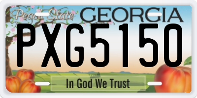 GA license plate PXG5150
