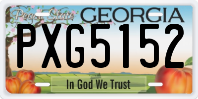 GA license plate PXG5152
