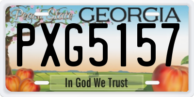 GA license plate PXG5157