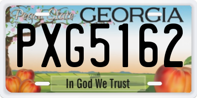 GA license plate PXG5162