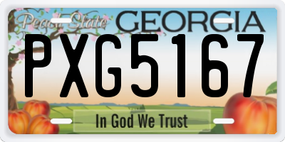 GA license plate PXG5167