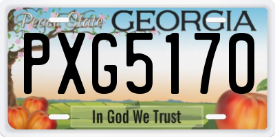 GA license plate PXG5170
