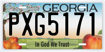 GA license plate PXG5171