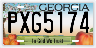 GA license plate PXG5174