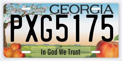 GA license plate PXG5175