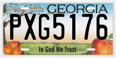 GA license plate PXG5176