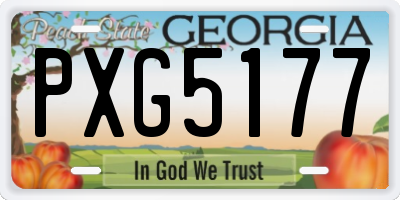 GA license plate PXG5177