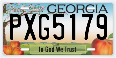 GA license plate PXG5179