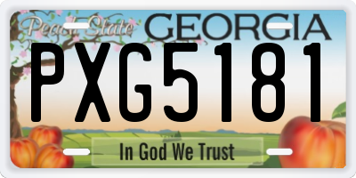 GA license plate PXG5181
